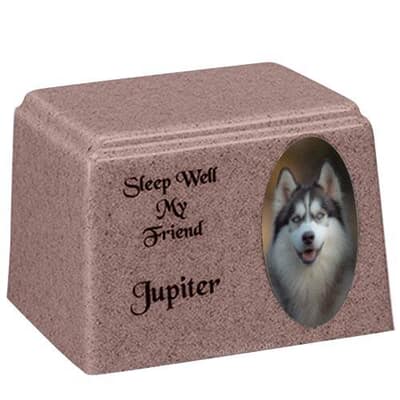 Daisy Oval Cultured Pet Photo Urn