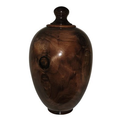 Dark Walnut Wood Urn