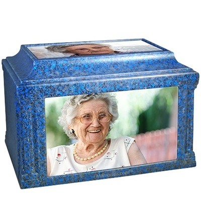 Deep Ocean Blue Cultured Photo Urn