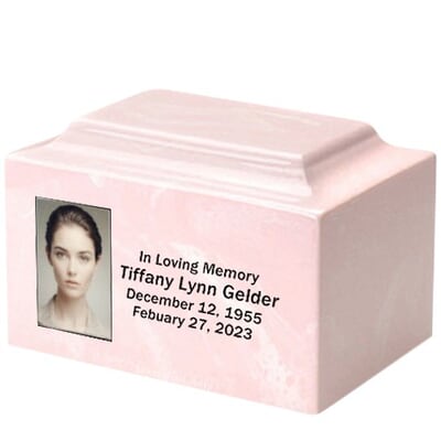 Demure Marble Photo Urn