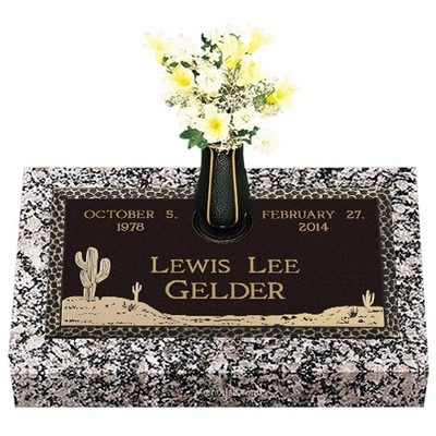 Desert Cactus Bronze Grave Marker 24 x 14