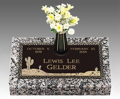 Desert Cactus Bronze Grave Marker 24 x 14