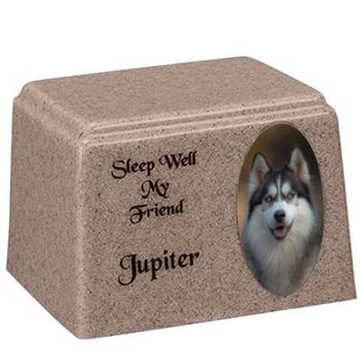 Desert Oval Cultured Pet Photo Urn