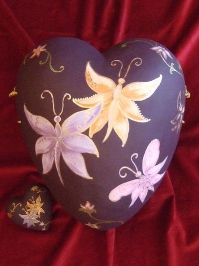 Divine Butterflies Ceramic Heart Urn
