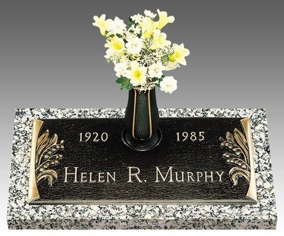 Dignity Lily of the Valley Bronze Grave Marker 24 x 13