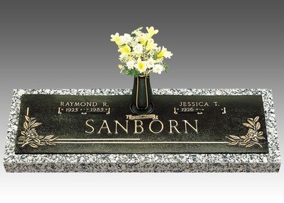 Dignity Magnolia Bronze Headstone 44 x 14