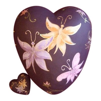 Divine Butterflies Keepsake Heart Urn