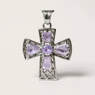 Divine Cross Cremation Diamond Necklace