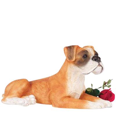 Tan Boxer Dog Cremation Urn