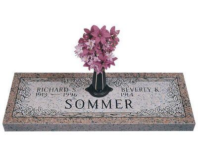 Dogwood Flowers Companion Granite Headstone 36 x 12