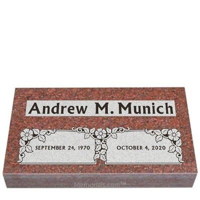 Dogwood Memorial Granite Grave Marker 20 x 10