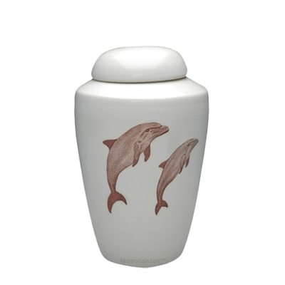 Dolphin Ceramic Medium Cremation Urn