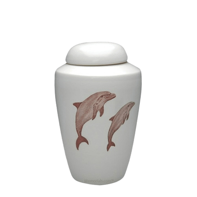 Dolphin Ceramic Small Cremation Urn