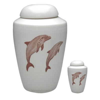 Dolphin Ceramic Cremation Urns