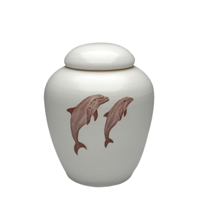 Peaceful Dolphins Small Cremation Urn