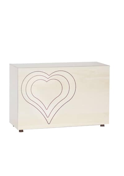 Double Heart Wood Urn