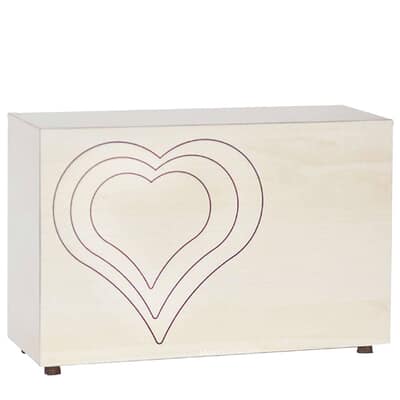 Double Heart Wood Urn