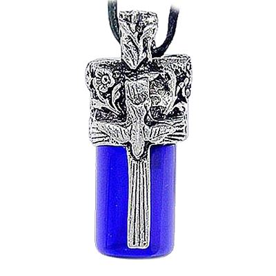 Dove & Cross Blue Cremation Necklace