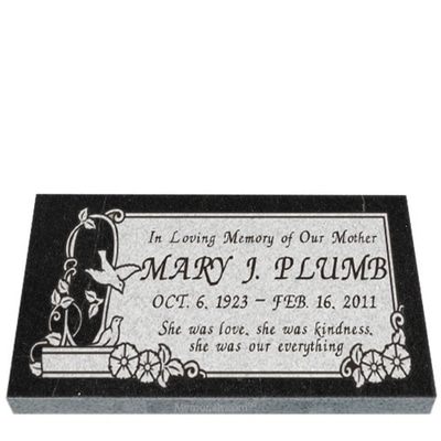 Doves of Kindness Granite Grave Marker 28 x 18