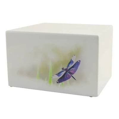 Dragonfly Painted Wooden Urn