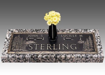 Dynasty Evergreen Bronze Headstone 36 x 13