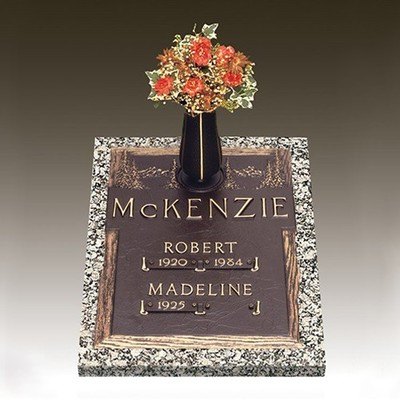 Dynasty Evergreen Deep Bronze Headstone 16 x 24