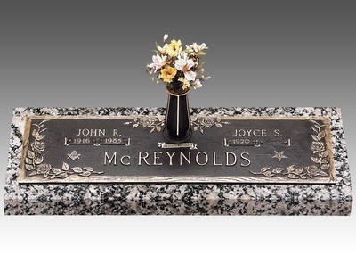 Dynasty Rose Bronze Headstone 44 x 13