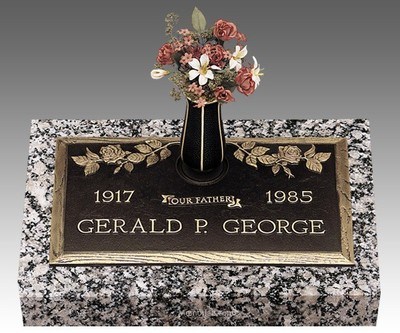 Dynasty Rose Bronze Grave Marker 24 x 12