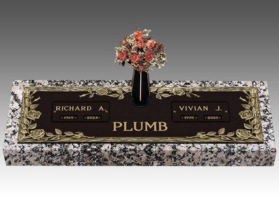 Dynasty Rose Companion Cremation Headstone 44 x 14