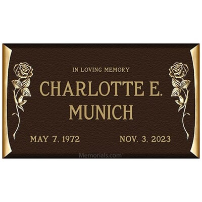 Dynasty Tea Roses Bronze Plaque 20 x 10
