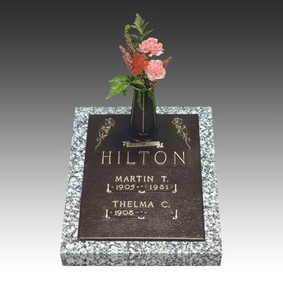 Dynasty Tea Roses Deep Bronze Headstone 16 x 24