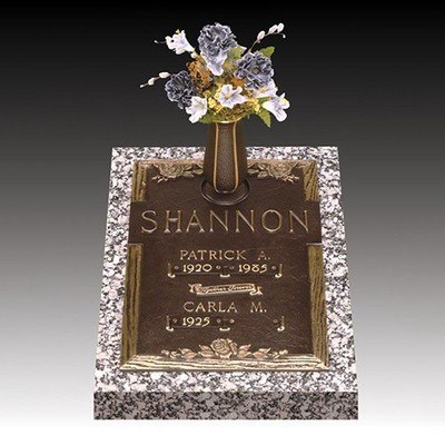 Dynasty Victorian Rose Deep Bronze Headstone