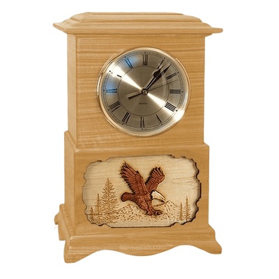 Eagle Clock Oak Cremation Urn