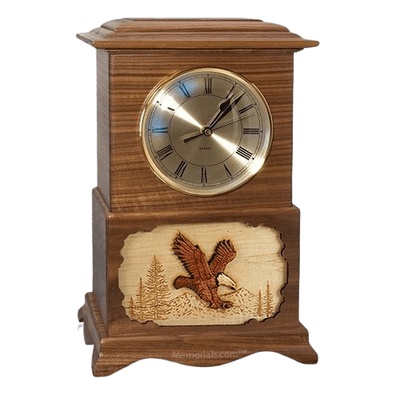 Eagle Clock Walnut Cremation Urn