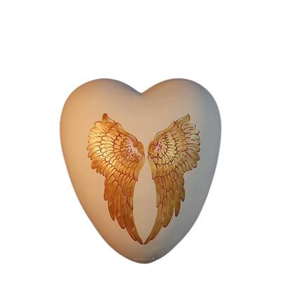 Earned Wings Heart Ceramic Keepsake Urn