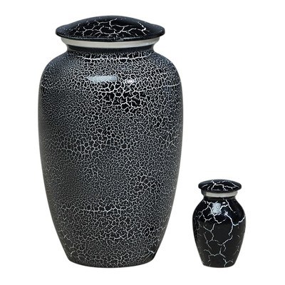 Ebony Crackle Metal Cremation Urns