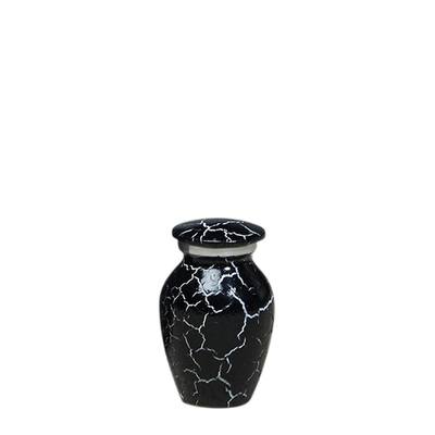 Ebony Crackle Metal Keepsake Urn