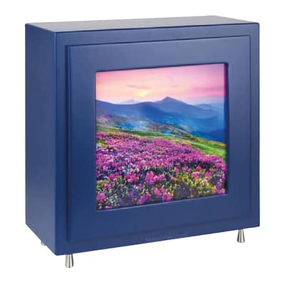 Elegant Blue Photo Cremation Urn