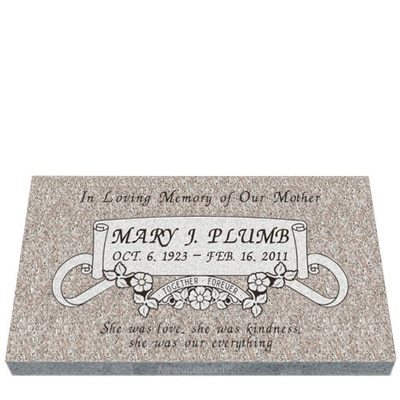 Elegant Granite Grave Marker 24 x 14
