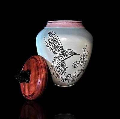 Elegant Hummingbird Cremation Urn