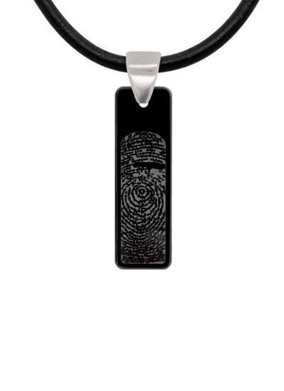 Black Fingerprint Bar Pendant