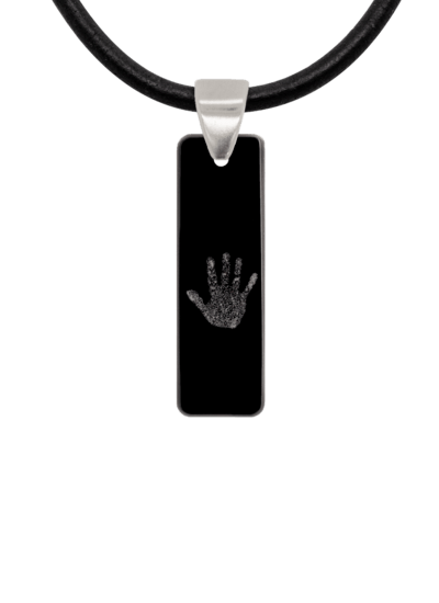 Black Handprint Bar Pendant