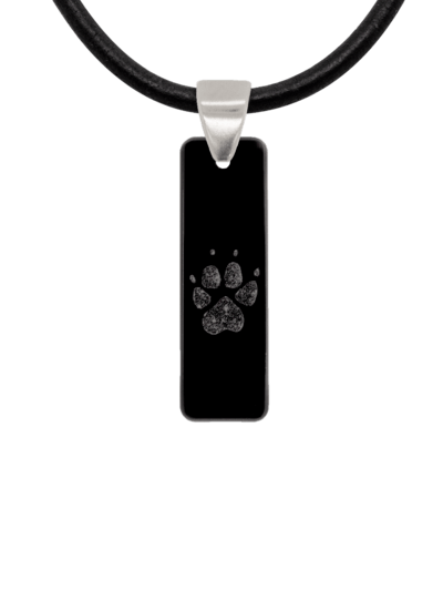 Black Pawprint Bar Pendant