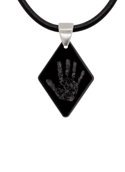 Black Handprint Diamond Pendant