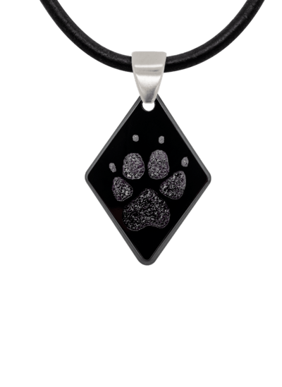 Black Pawprint Diamond Pendant