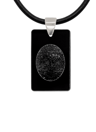Black Fingerprint Keepsake Pendant 