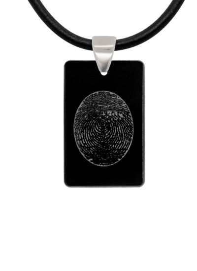 Black Fingerprint Keepsake Pendant