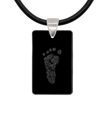 Black Footprint Keepsake Pendant