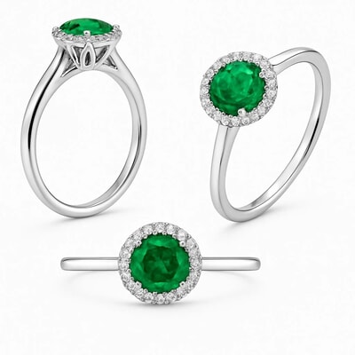 Halo Cremation Diamond Ring