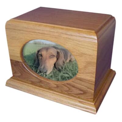 Eternity Oak Photo Pet Urn